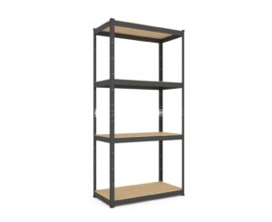 MetkasBudgetLM41 Стелаж 1600х800х400 мм, 175 кг/полицю, 4 полиці, антрацит, RAL 9005, металевий