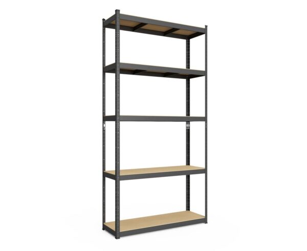 MetkasBudgetLM52_4r85-ud Стелаж 1800х1100х600 мм, 175 кг/полицю, 5 полиць, антрацит, RAL 9005, металевий