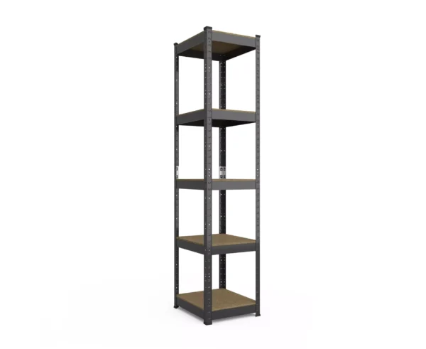 budget1800x400x400_5_MDF_shelves_painted_RAL9005_rgb_jpg Стелаж 1800х400х400 мм, 175 кг/полицю, 5 полиць, антрацит, RAL 9005, металевий