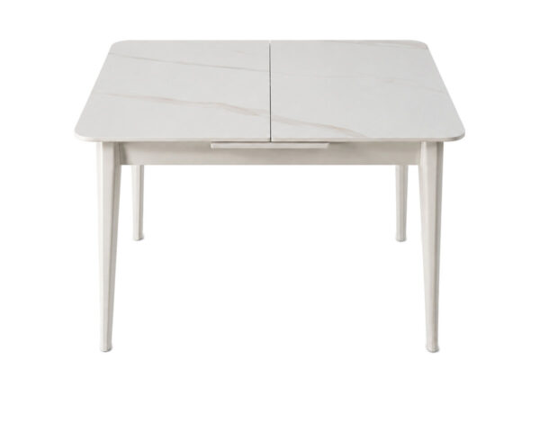 Стіл TALLINN CERAMIC 90(120)*70 білий глянець/кашемір