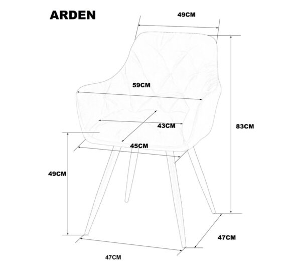 Стілець ARDEN чорний каркас/темний беж тк.