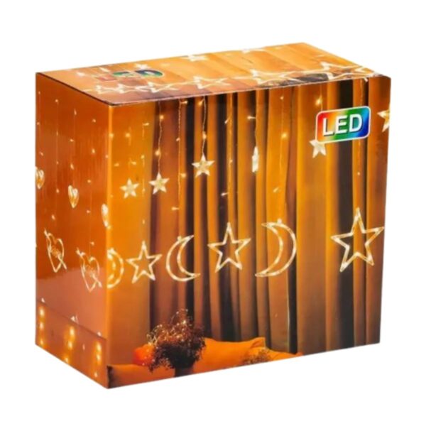 1733059w-3.jpg Гірлянда світлодіодна штора GarlandoPro зірка і місяць 108LED 3х0,9 м гірлянда зірка Білий 1733059W