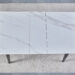 Стіл BERLIN CERAMIC 111(140)*75 білий глянець/чорний каркас