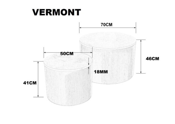 Журнальний столик VERMONT сірий еф.мармуру/дуб (к-кт)