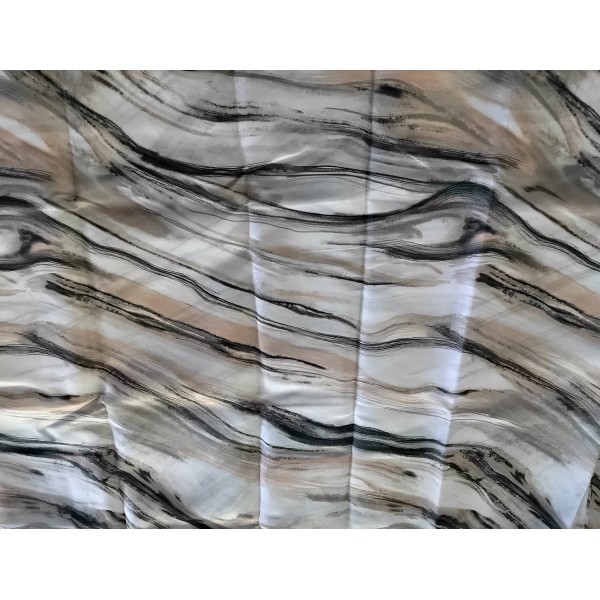 Шторка для ванної або душу "Trento" Marble, 180×200 см, чорно-біла