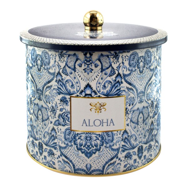Ємність для зберігання Azulejo, білий і синій, 17,5*15,5 см, кругла