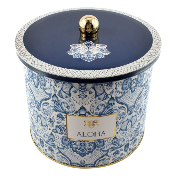 Ємність для зберігання Azulejo, білий і синій, 17,5*15,5 см, кругла