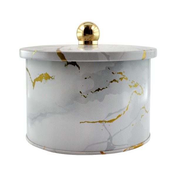Ємність для зберігання Marble White, білий мармур, 14*10 см, кругла