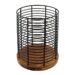 Тримач для столових приладів Arino Bamboo, чорний, 13,5*13,5*17 см, сталь/бамбук