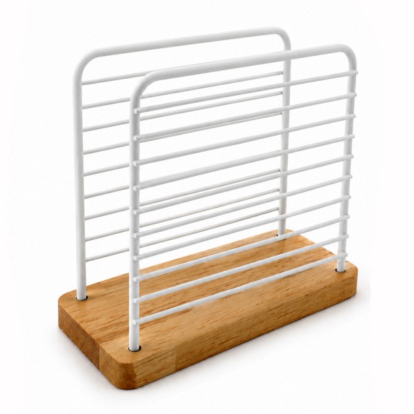 36969-600x600-1.jpeg Підставка для серветок Arino Bamboo, білий, прямокутна,14*6*12,5 см, сталь/бамбук
