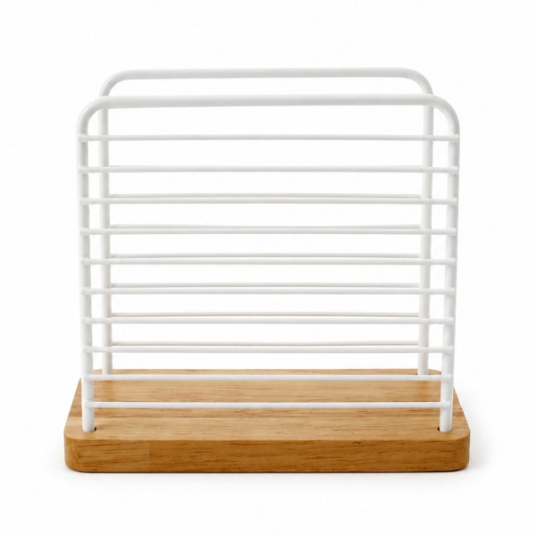 36970-600x600-1.jpeg Підставка для серветок Arino Bamboo, білий, прямокутна,14*6*12,5 см, сталь/бамбук