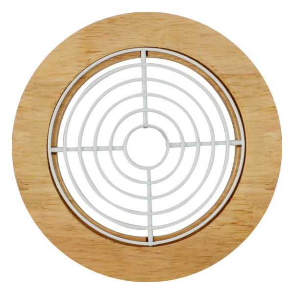 Підставка під гаряче Arino Bamboo, білий, кругла, 18*18*1,20 см, сталь/бамбук
