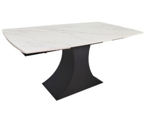 Стіл GILBERT CERAMIC 160(240)*90 білий мат/чорний