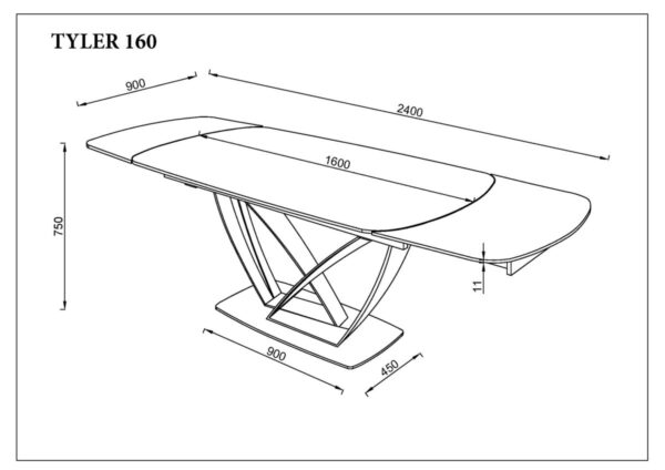 5161b9fc23-9_resize_1200x1200.jpg Стіл TYLER CERAMIC 160(240)*90 білий мат/чорний