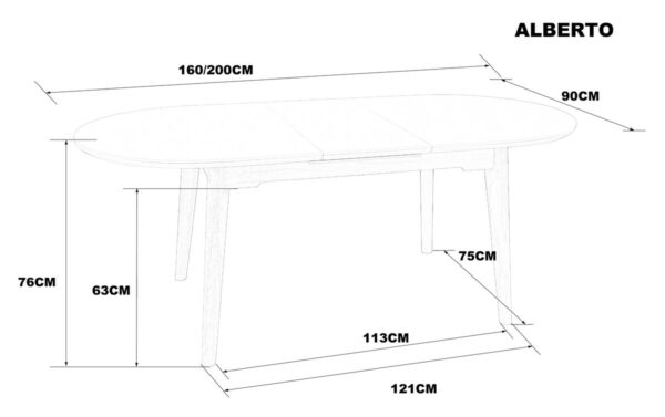 Стіл ALBERTO CERAMIC 160(200)*90 бежевий мат/дерево