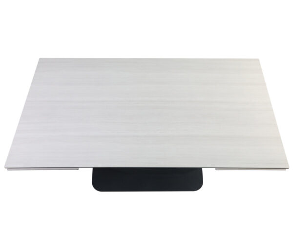 Стіл OVIDIO CERAMIC 160(240)*90 білий дуб/чорний каркас