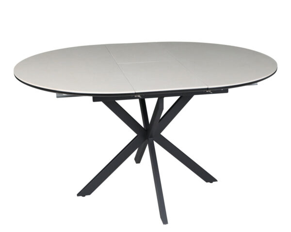 Стіл GENEWA CERAMIC 105(140)*105 стіл бежевий/чорний