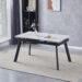 Стіл OSLO CERAMIC 120(180)*80 білий глянець/чорний каркас
