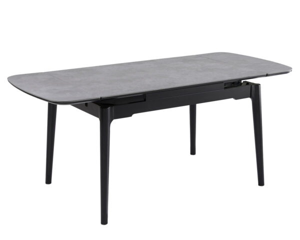Стіл DUBLIN CERAMIC 120(180)*80 світло-сірий/чорний каркас