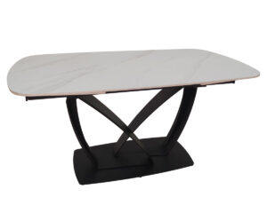 Стіл TYLER CERAMIC 160(240)*90 білий мат/чорний