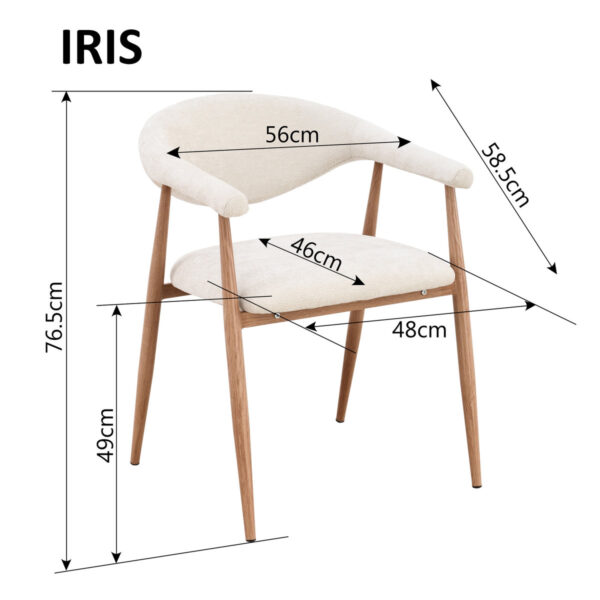Cтілець IRIS дуб метал/світлий беж тк.