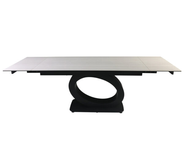 Стіл OVIDIO CERAMIC 160(240)*90 білий дуб/чорний каркас