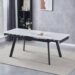 Стіл OSLO CERAMIC 120(180)*80 білий глянець/чорний каркас