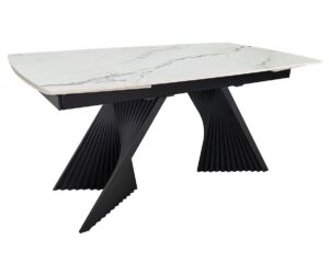 Стіл EDMUND CERAMIC 160(240)*90 білий мат/чорний