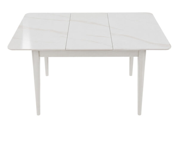 Стіл TALLINN CERAMIC 90(120)*70 білий глянець/кашемір