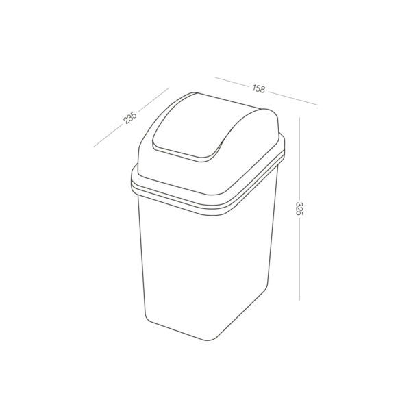 Відро для сміття з кришкою 6L