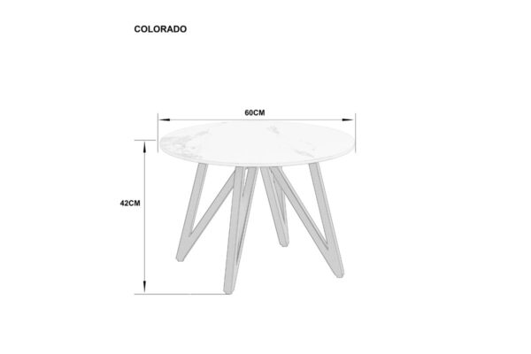 Журнальний столик COLORADO білий глянець/чорний