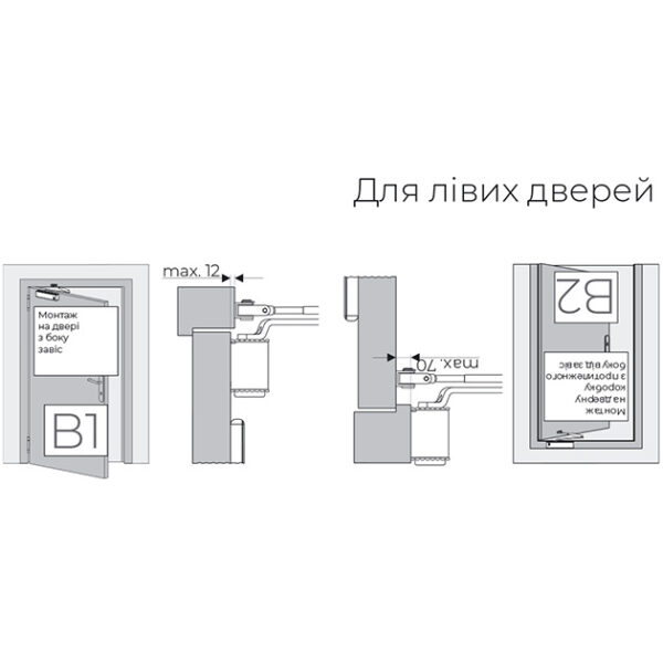 Доводчик зі стандартною тягою