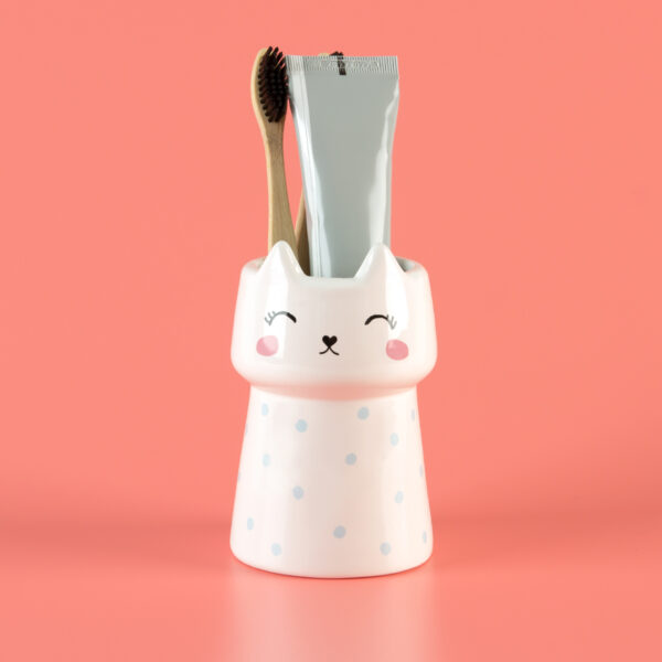 crxoeao20nlgixcjnaixowlwdjzyjx6kqumqgkyk.jpg Підставка для зубних щіток та пасти CUTE CAT 250 мл