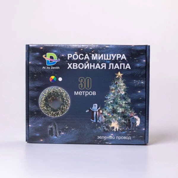 d1750ml-628129.jpg Гірлянда нитка хвойна лапа 30 метрів 640 led зелений дріт мультиколор D1750ML