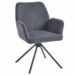 Стілець DEMI чорний каркас/темно-сірий тк.