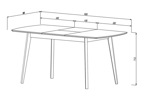 EXEN ІІ стіл 120(160)*80 дерево/кремовий