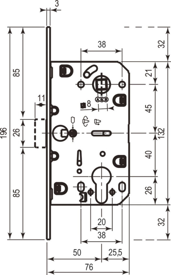 d689041293-2_resize_1200x1200.jpeg AGB Art. B011035023 Механізм Mediana Evolution під циліндр мат латунь 85мм