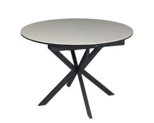 Стіл GENEWA CERAMIC 105(140)*105 стіл бежевий/чорний