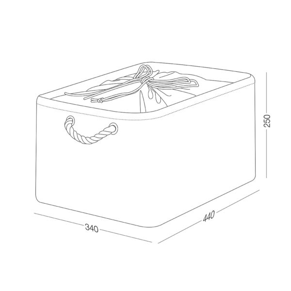 Ящик для зберігання з ручками XL, 340х440х250 мм