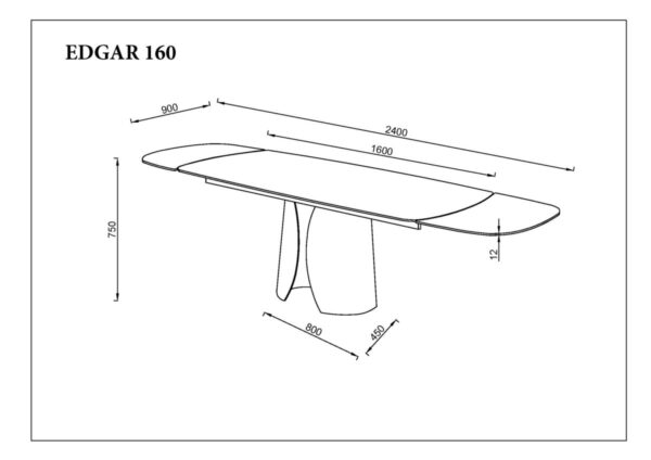 Стіл EDGAR 160(240)*90 бронзовий/коричневий
