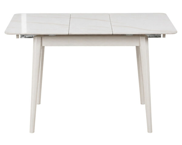 Стіл TALLINN CERAMIC 90(120)*70 білий глянець/кашемір
