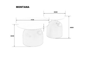 Журнальний столик MONTANA білий глянець/чорний (к-кт)