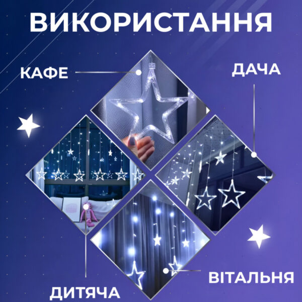 girlyanda_shtora_3h0_9_m_zvezda_i_elka_na_120_led_lampochek_svetodiodnaya_8_rezhimov_belyy_2.jpg Гірлянда штора світлодіодна GarlandoPro зірка та ялинка 120LED 3х0,9 м 8 режимів Білий 1733071W