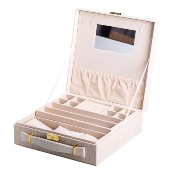 hp535be_1.jpg Скринька для прикрас з еко шкіри 2 яруси органайзер для ювелірних виробів HP-5-35BE