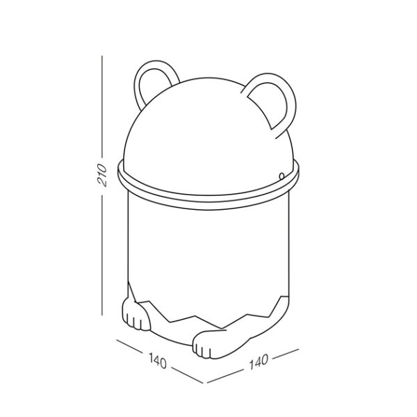 Відро для сміття дитяче з кришкою 1,2L
