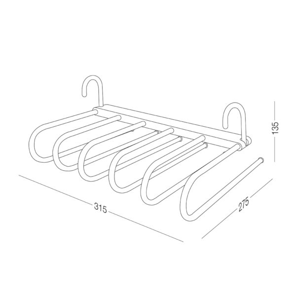 Вішак-органайзер на 6 гачків, 315×275×135 мм