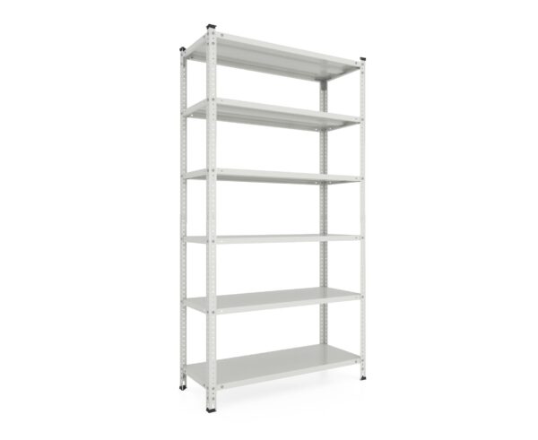 kronos_9016_6_shelves0000_RGB_7sr4-2p Стелаж 2200х900х600 мм, 100 кг/полицю, 5 полиць, білий, металевий