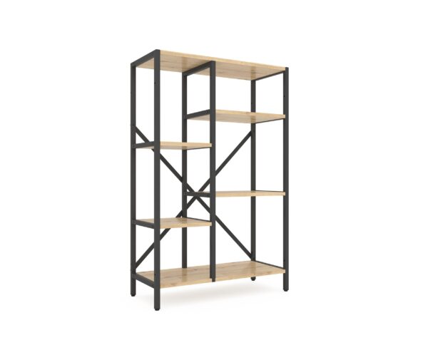 LOFT_rack_1090х700х3000000_копія Стелаж Лофт Каскад 1090х700х300 мм, 35 кг/полицю, 5 полиць, ЛДСП, антрацит-дуб артизан