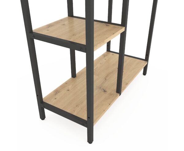 LOFT_rack_1780х700х300_detail1_9005_1 Стелаж Лофт Каскад 1090х700х300 мм, 35 кг/полицю, 5 полиць, ЛДСП, антрацит-дуб артизан