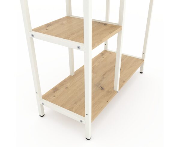 LOFT_rack_1780х700х300_detail1_9016_1_zg66-0u Стелаж Лофт Каскад 1090х700х300 мм, 35 кг/полицю, 5 полиць, ЛДСП, білий-дуб артизан